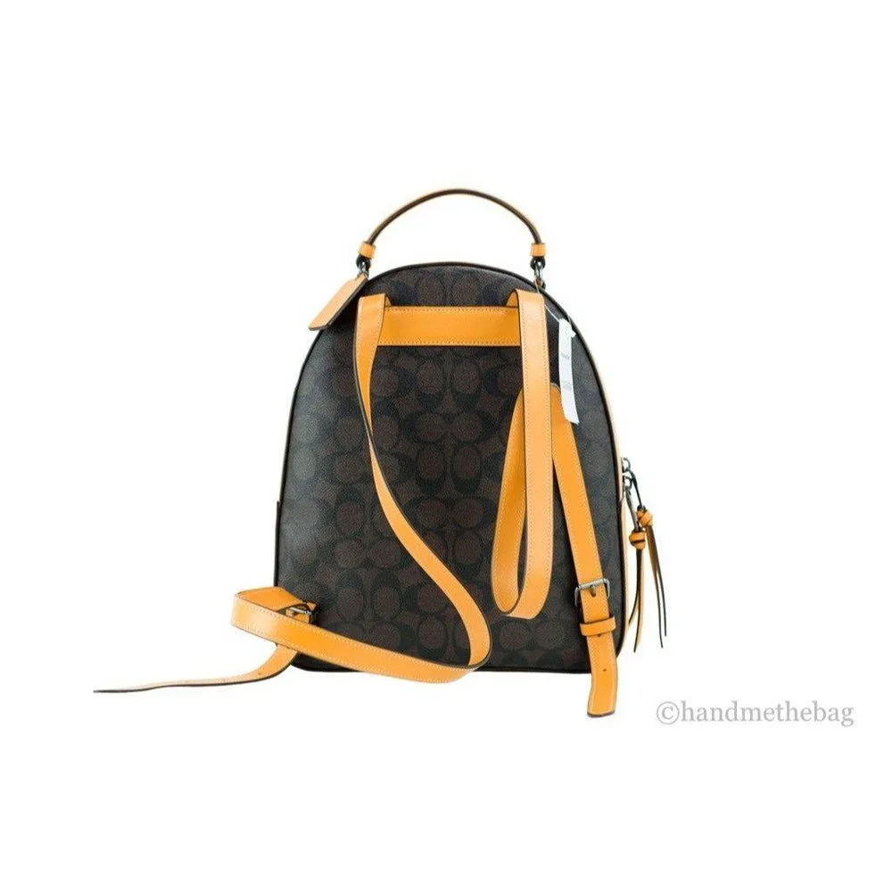 NEW Coach Jordyn Varsity Backpack Brown Buttercup Signature Coated Canvas CB871 - Picture 4 of 7
